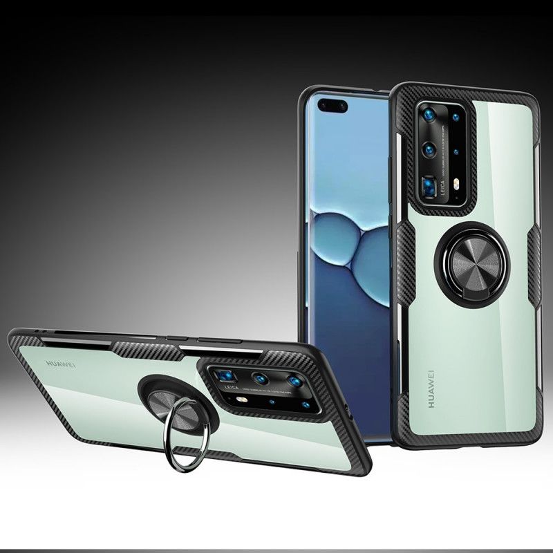 Skal Huawei P40 Pro Svart Transparent Premium Metallring