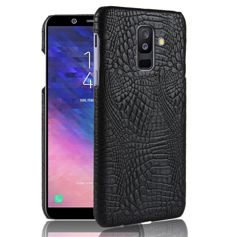 Skal för Samsung Galaxy A6 Plus Svart Krokodilhudeffekt