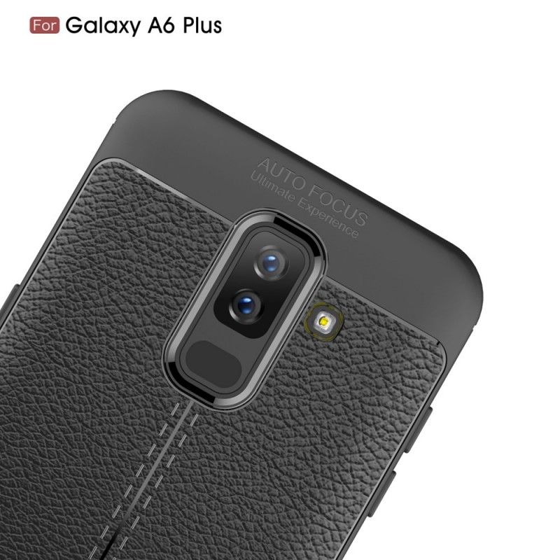 Skal Samsung Galaxy A6 Plus Svart Dubbel Linjelyché-Effekt
