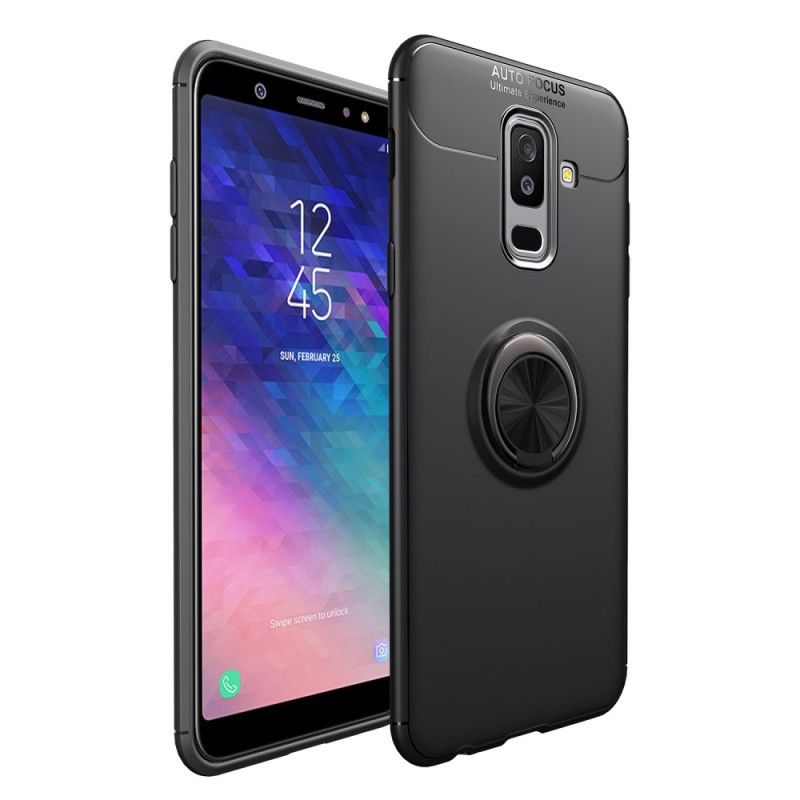 Skal Samsung Galaxy A6 Plus Svart Mobilskal Roterande Ring
