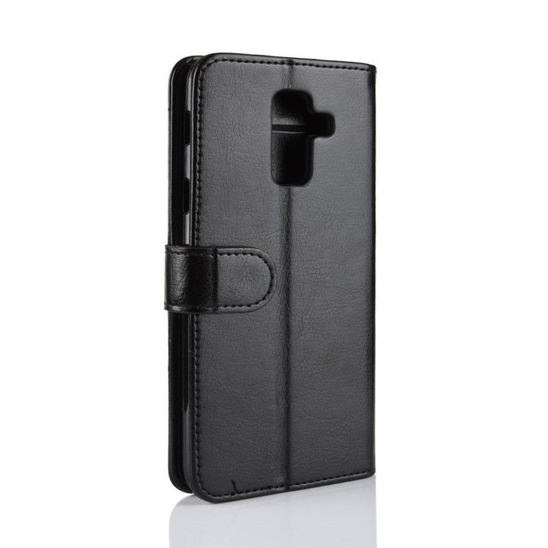Skyddsfodral Samsung Galaxy A6 Plus Svart Lädereffekt