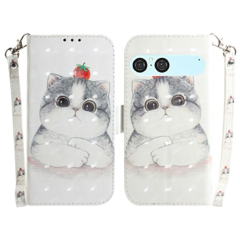 Fodral Sony Xperia 10 Vii Katt- Och Jordgubbsband