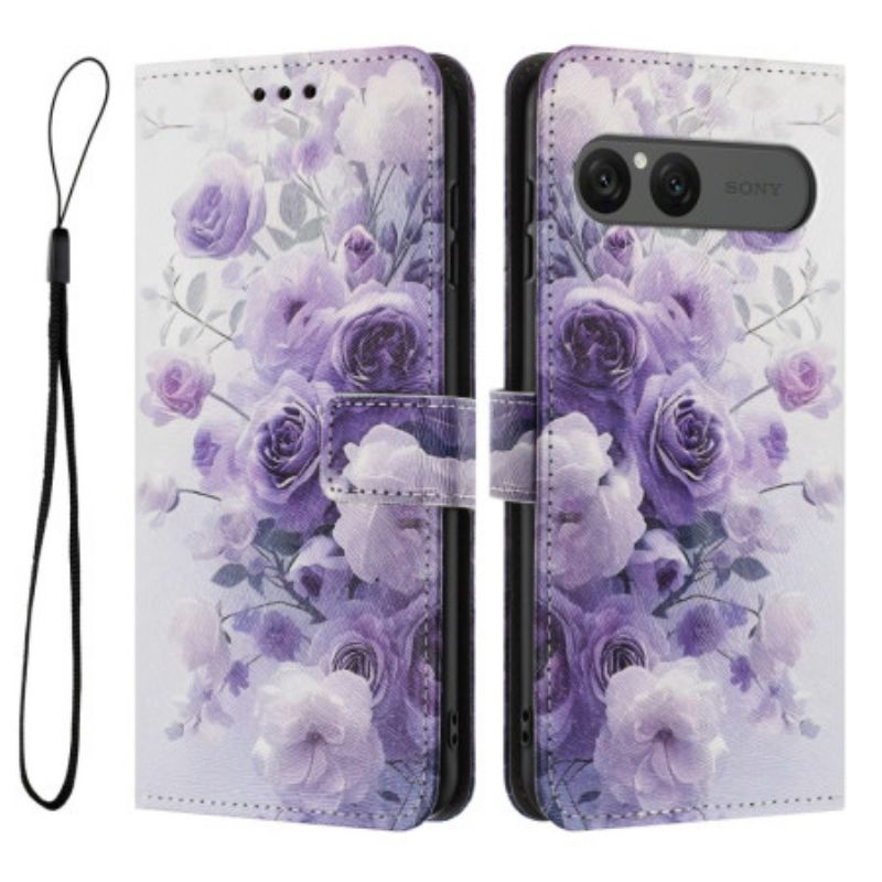 Fodral Sony Xperia 10 Vii Lila Rosor