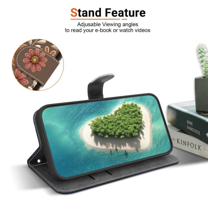 Läderfodral Sony Xperia 10 Vii Telefonfodral Blommönster