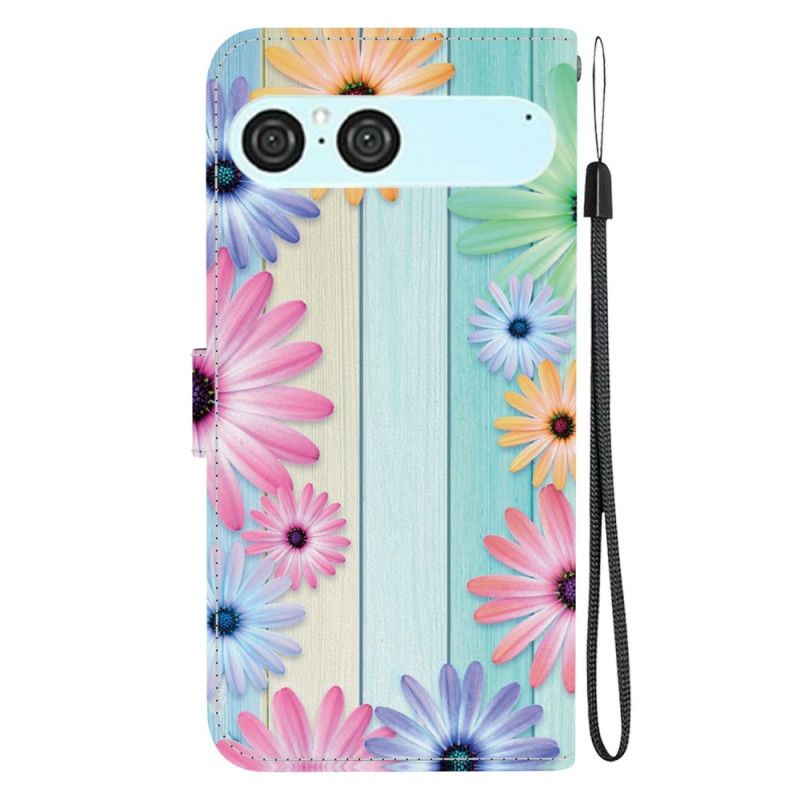 Läderfodral Sony Xperia 10 Vii Telefonfodral Färgglada Solrosor