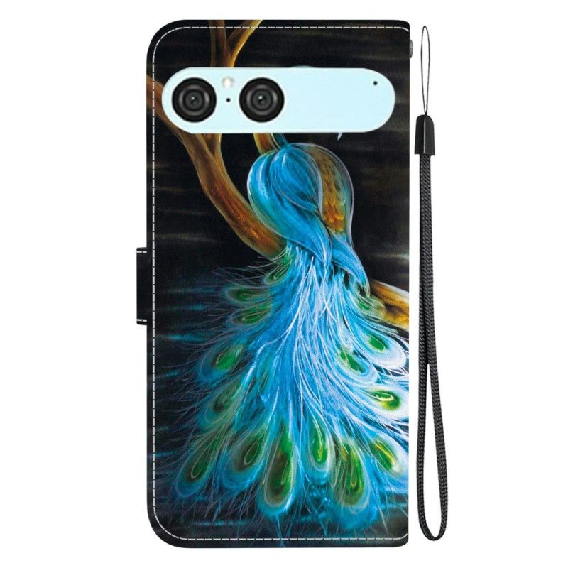 Läderskal Fodral Sony Xperia 10 Vii Påfågel