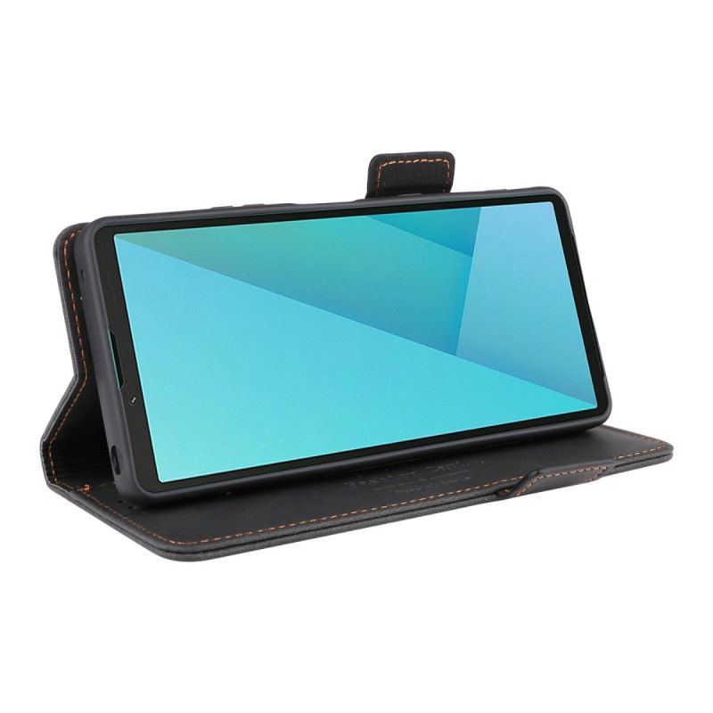 Läderskal Fodral Sony Xperia 10 Vii Retro Mockaeffekt