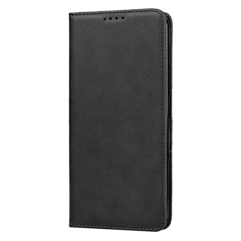 Folio-fodral Google Pixel 4 Svart Sömmar I Premium Konstläder