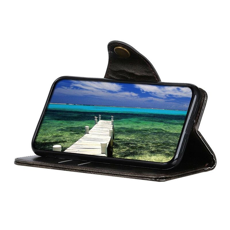 Fodral Asus Zenfone 8 Patentknapp I Konstläder