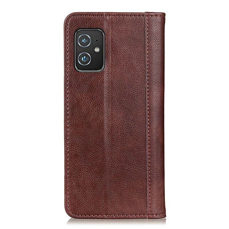 Folio-fodral Asus Zenfone 8 Classic Split Litchi Läder