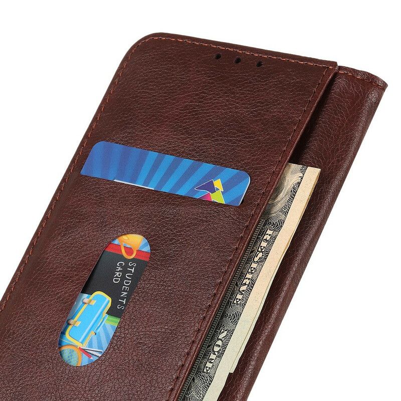 Folio-fodral Asus Zenfone 8 Classic Split Litchi Läder