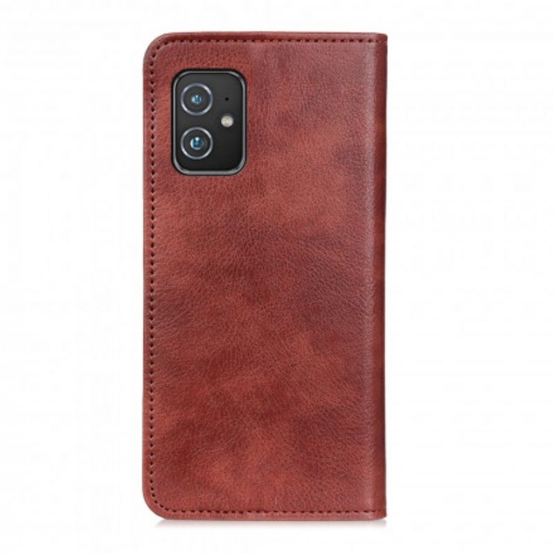 Folio-fodral Asus Zenfone 8 Single Split Litchi Läder