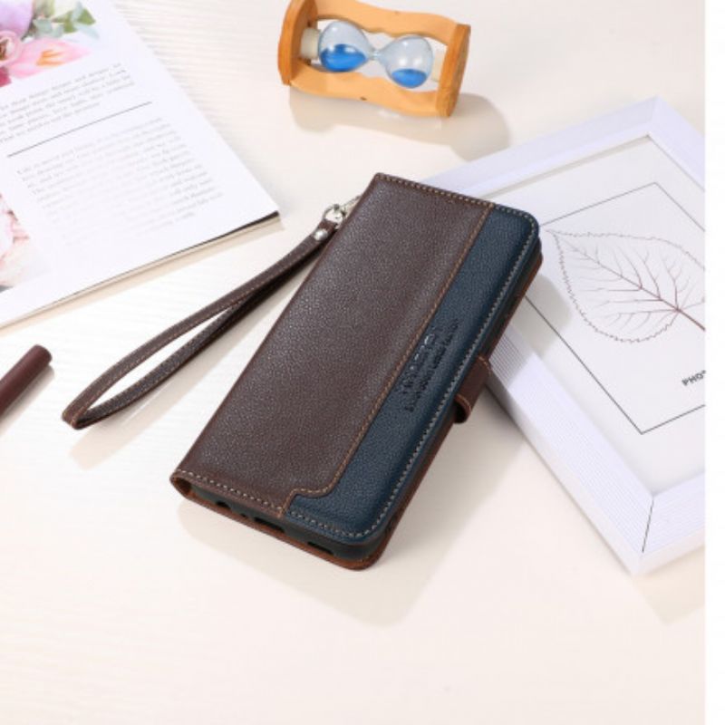 Läderfodral Asus Zenfone 8 Telefonfodral Litchi Style Rfid Khazneh