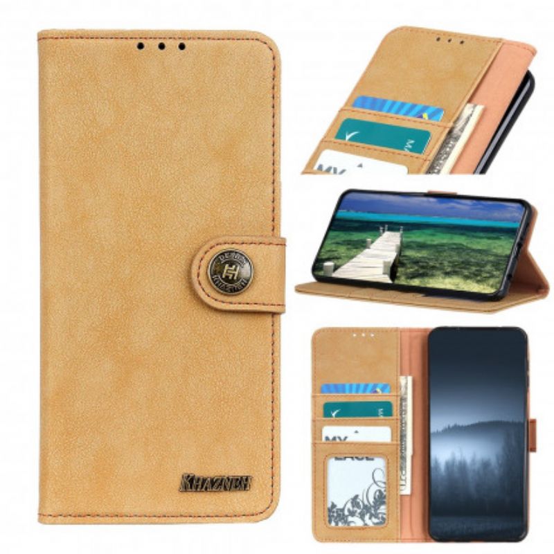 Läderskal Fodral Asus Zenfone 8 Faux Leather Split Retro Khazneh