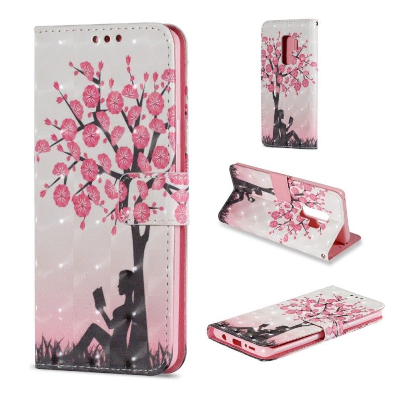Fodral Samsung Galaxy S9 Plus Läsning Under Blommande Träd