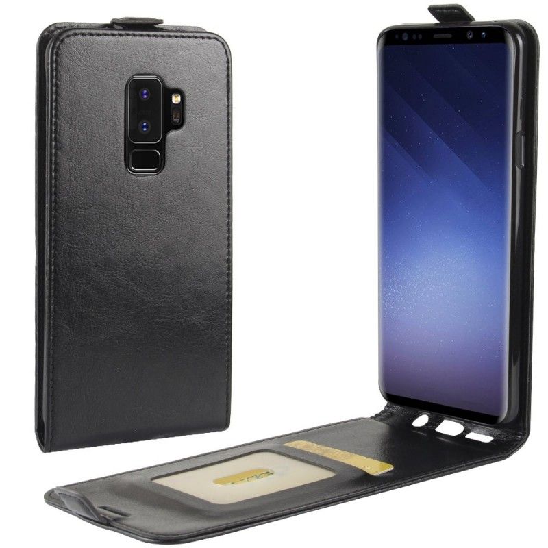 Fodral Samsung Galaxy S9 Plus Svart Vikbar Lädereffekt