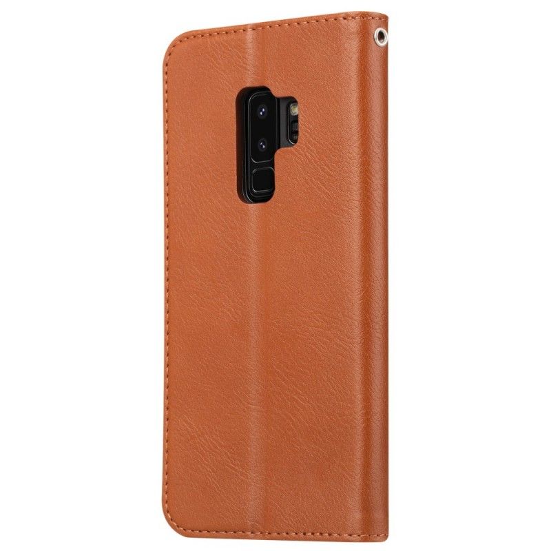Folio-fodral Samsung Galaxy S9 Plus Svart Korthållare I Konstläder