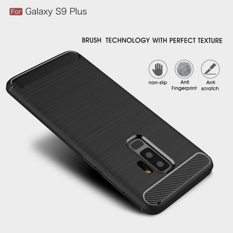Skal för Samsung Galaxy S9 Plus Svart Borstad Kolfiber