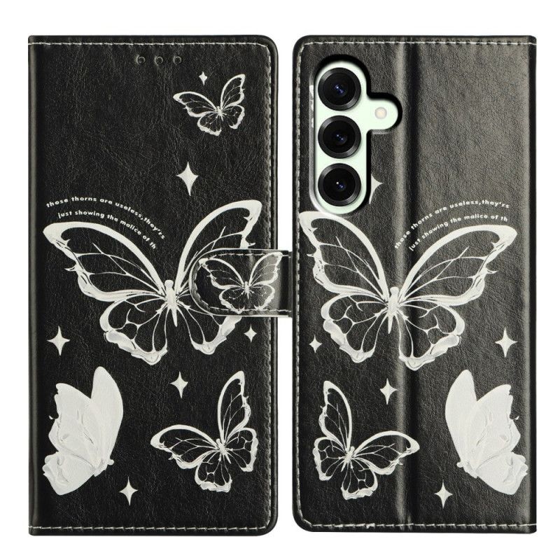 Fodral För Samsung Galaxy A17 4g / 5g Svartvita Fjärilar