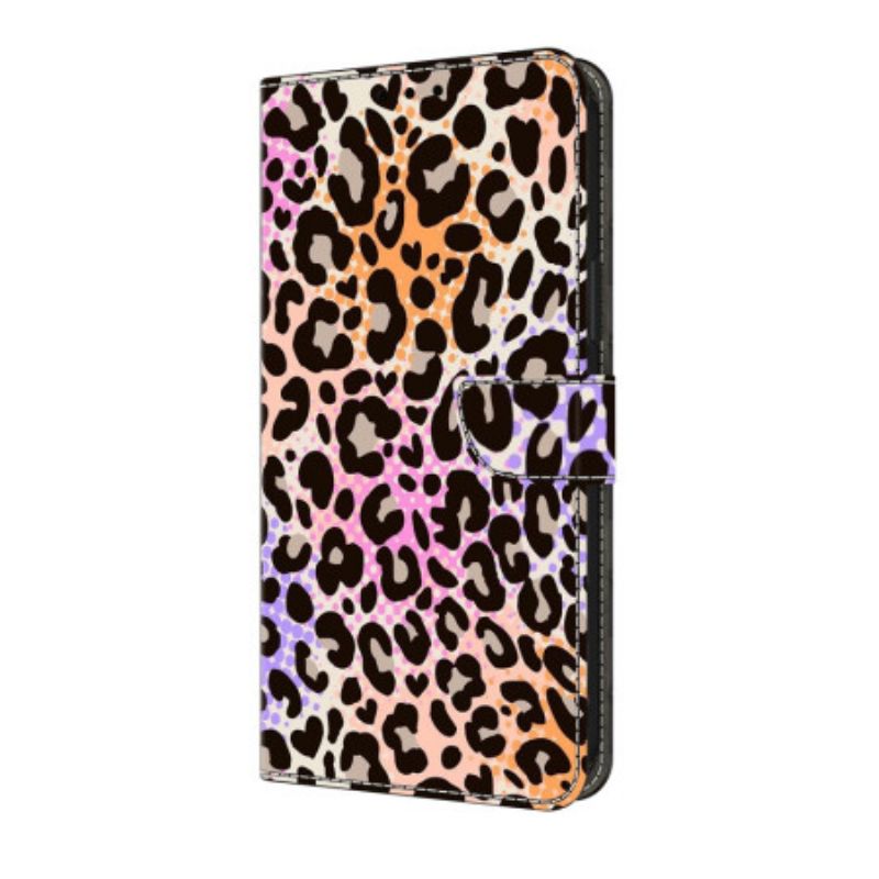 Läderfodral Samsung Galaxy A17 4g / 5g Telefonfodral Leopardmönster Färgglatt