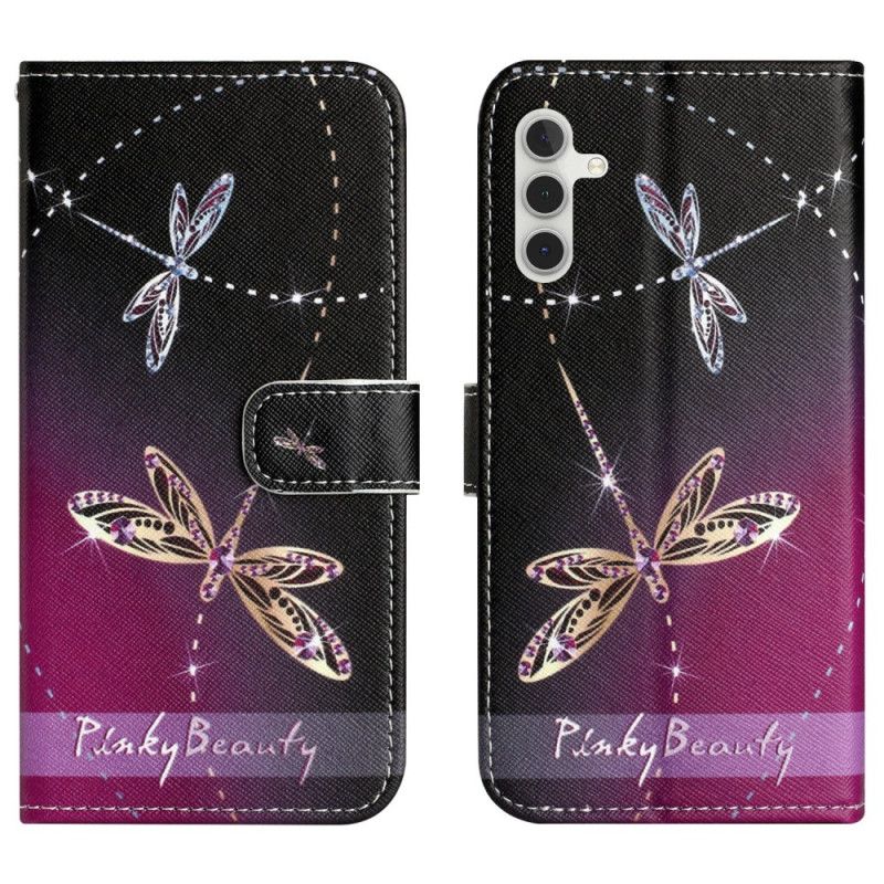 Läderskal Fodral Samsung Galaxy A17 4g / 5g Trollsländor