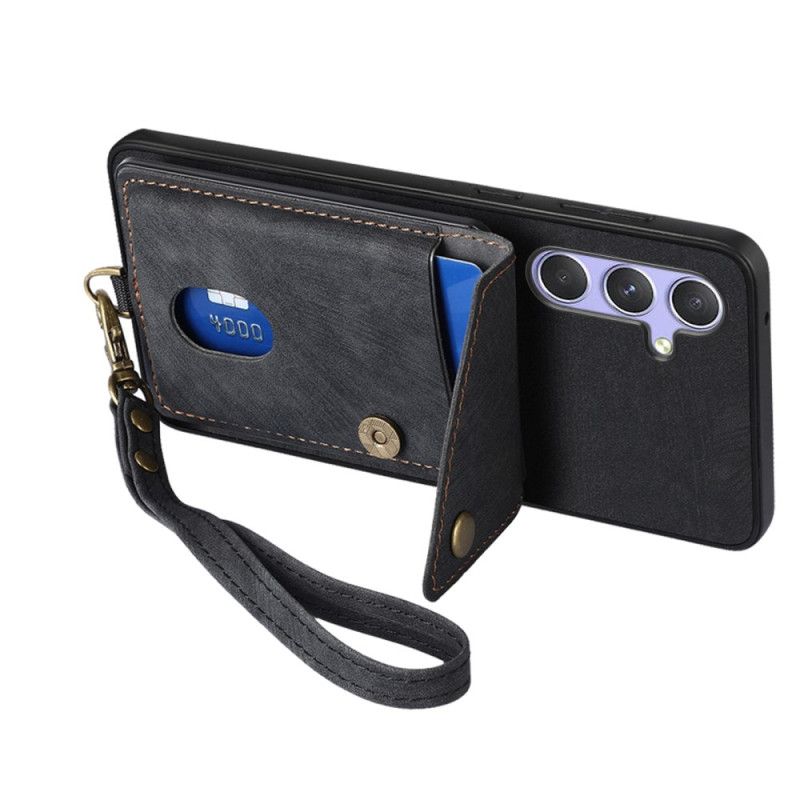 Skal Samsung Galaxy A17 4g / 5g Telefonfodral Mockaeffekt Med Korthållare Och Rem