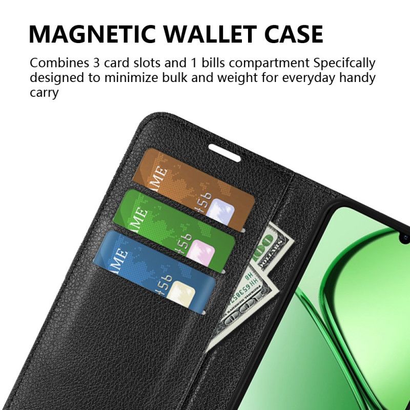 Läderfodral Realme Note 60 Telefonfodral Klassisk Litchi-konstläder