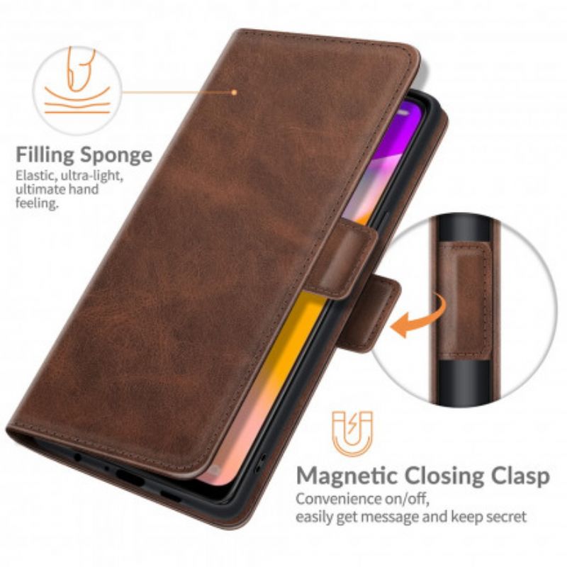 Läderfodral Oppo A94 5g Telefonfodral Dubbel Klaff