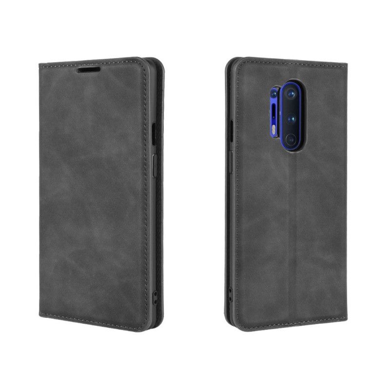 Folio-fodral OnePlus 8 Pro Svart Mobilskal Elegant Lädereffekt