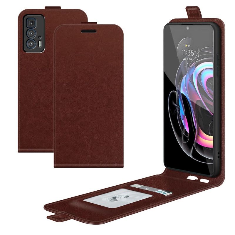 Fodral Motorola Edge 20 Pro Lädereffekt Vertikal Klaff