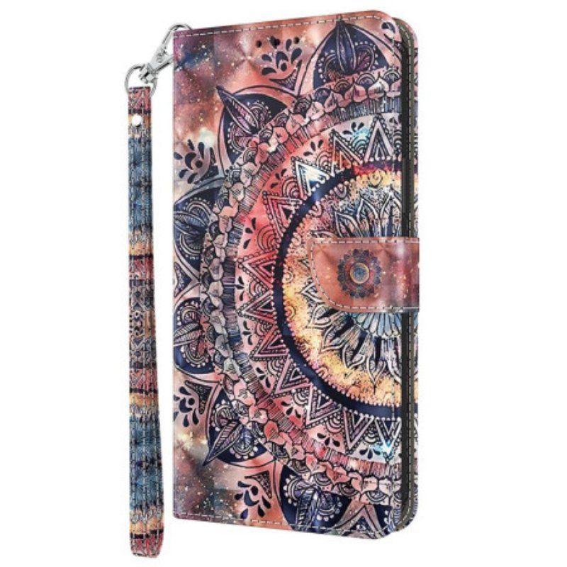 Folio-fodral Sony Xperia 5 IV Med Kedjar Färgglad Strappy Mandala
