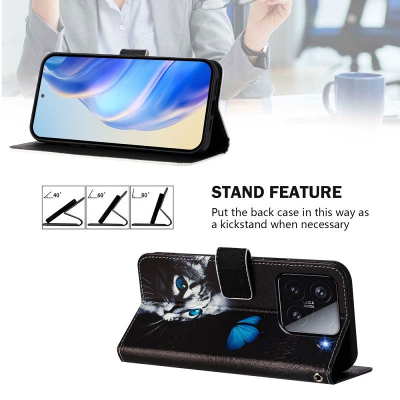 Fodral Xiaomi 15 Fjäril Och Katt