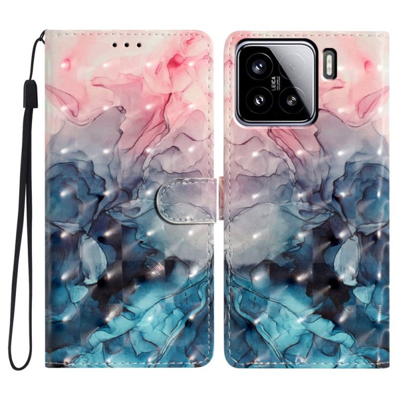 Fodral Xiaomi 15 Rosa Och Blå Marmor