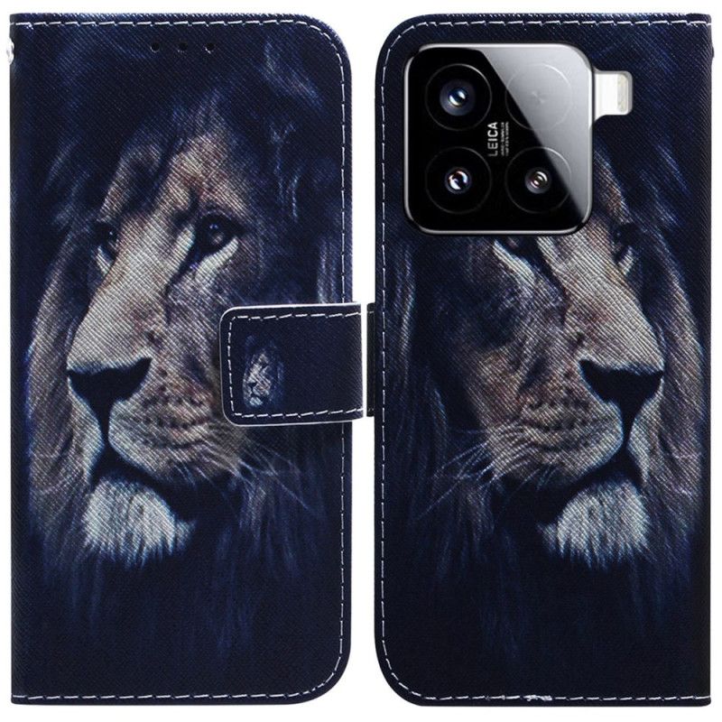 Läderfodral Xiaomi 15 Telefonfodral Drömmande Lejon