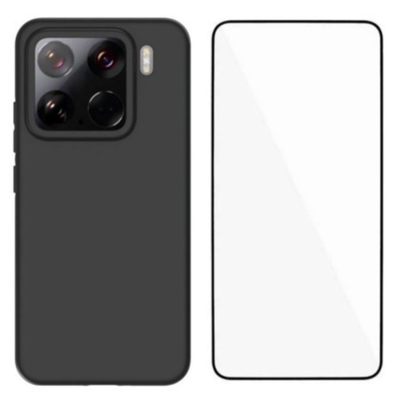 Skal Xiaomi 15 2-i-1-silikon Med Skärmskydd I Härdat Glas