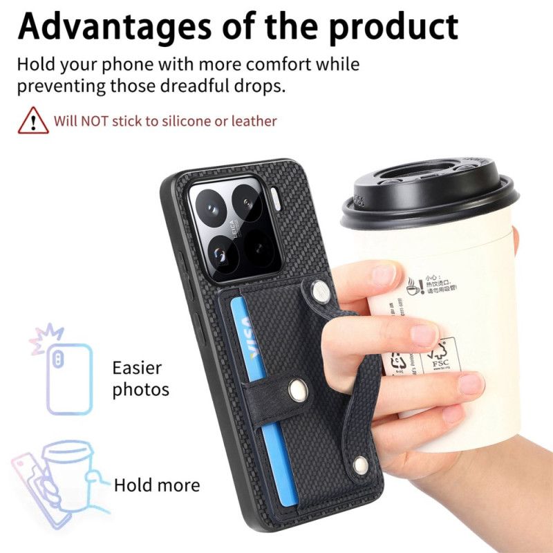 Skal Xiaomi 15 Korthållare Och Rem I Kolfiber