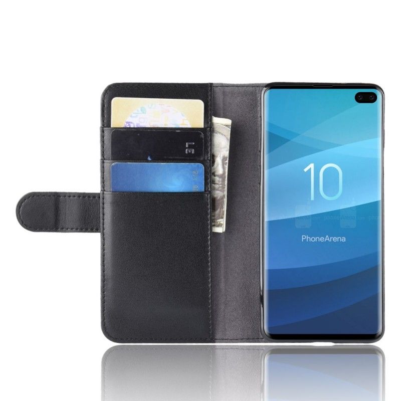 Fodral Samsung Galaxy S10 Plus Svart Delat Läder