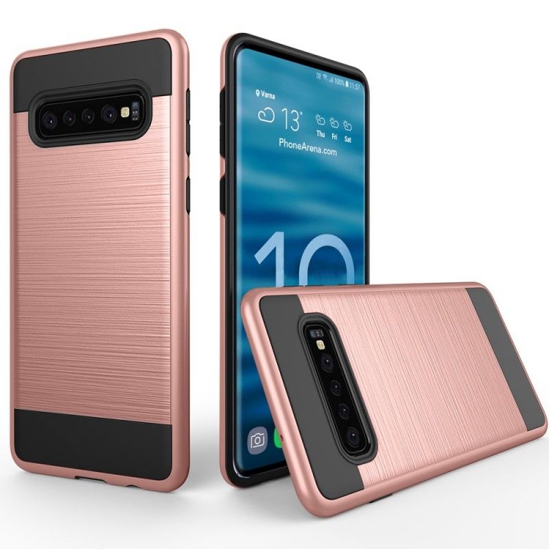 Skal Samsung Galaxy S10 Plus Svart Borstad Kolfiber