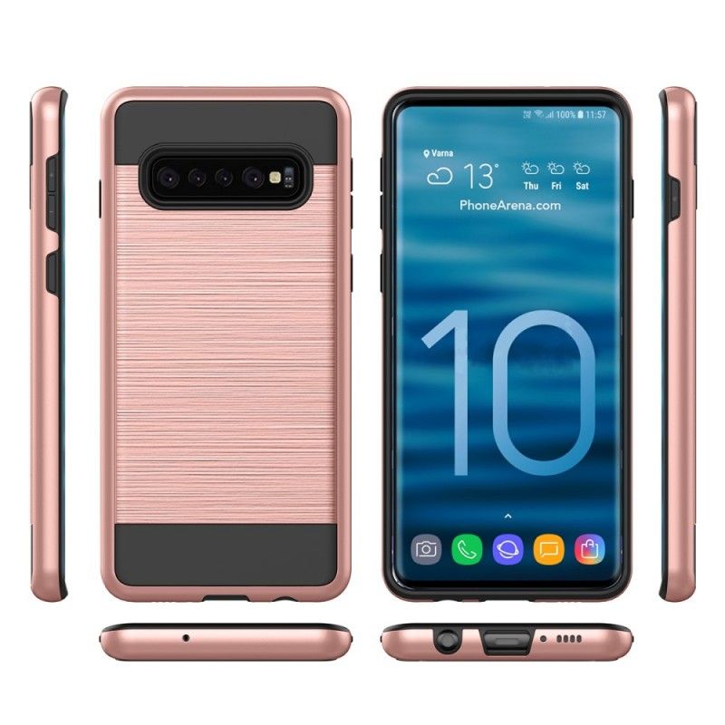 Skal Samsung Galaxy S10 Plus Svart Borstad Kolfiber