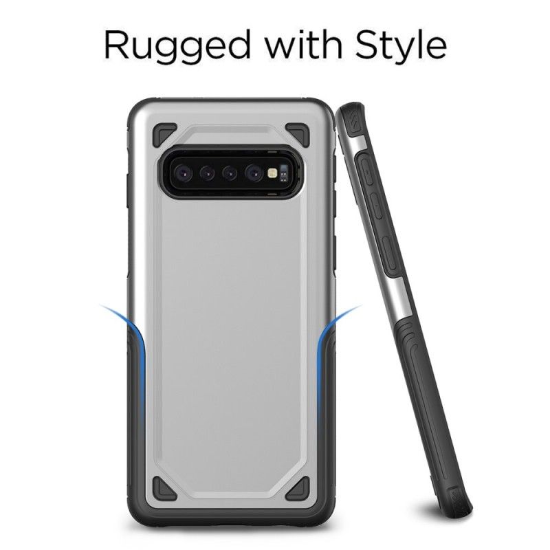 Skal Samsung Galaxy S10 Plus Svart Mobilskal Premium Metalleffekt