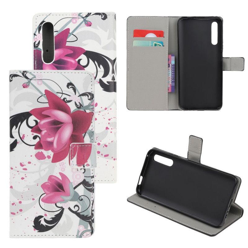 Skyddsfodral Huawei P Smart S Magenta Tropiska Blommor