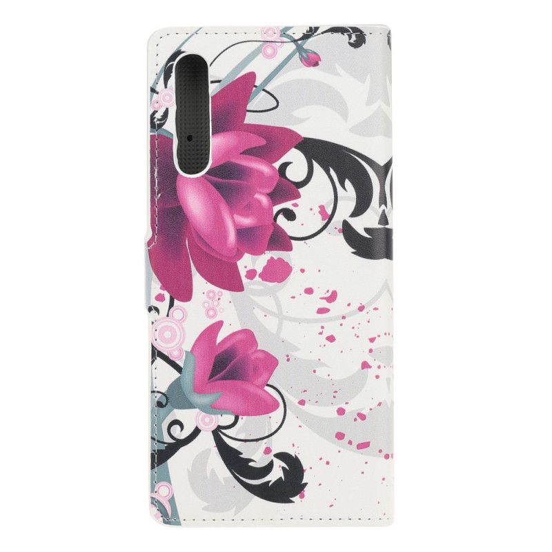 Skyddsfodral Huawei P Smart S Magenta Tropiska Blommor