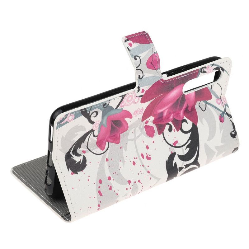 Skyddsfodral Huawei P Smart S Magenta Tropiska Blommor