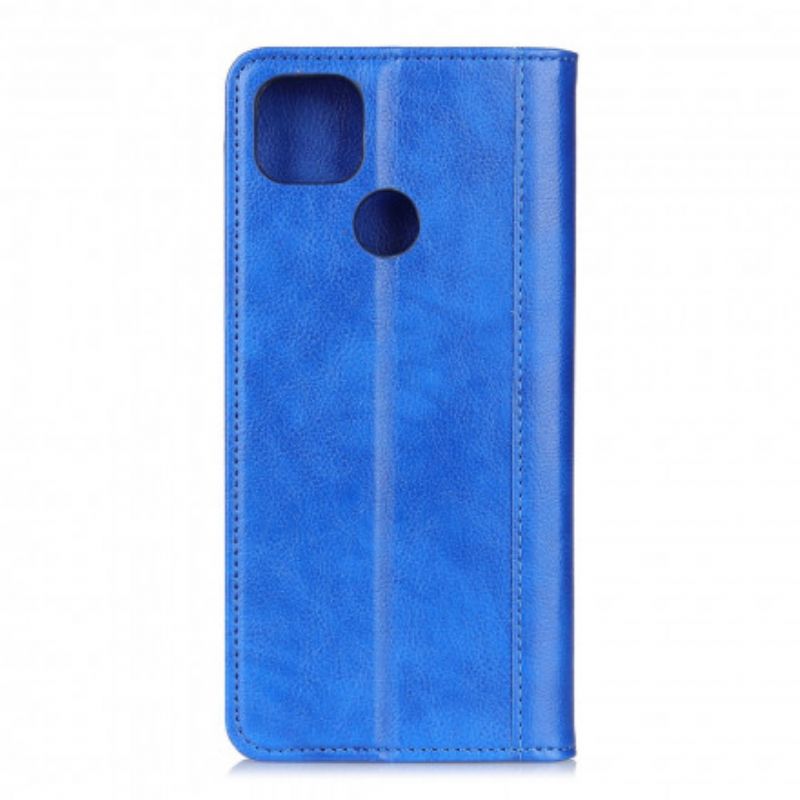 Folio-fodral Moto G 5g Litchi Split Läderversion