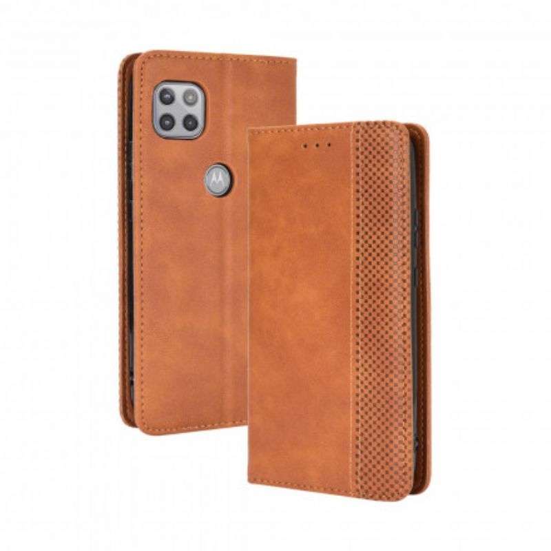 Folio-fodral Moto G 5g Stiliserad Vintage Lädereffekt