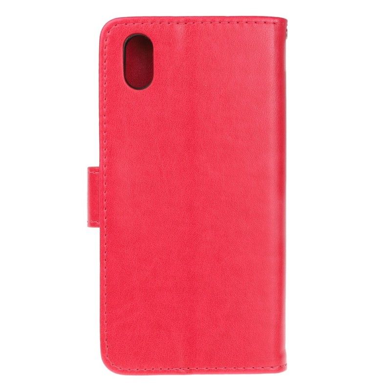 Läderfodral Honor 8S Svart Mobilskal Fjärilar Och Remblommor
