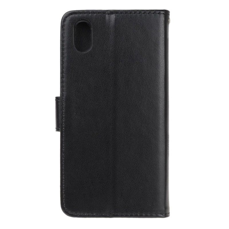Läderfodral Honor 8S Svart Mobilskal Fjärilar Och Remblommor