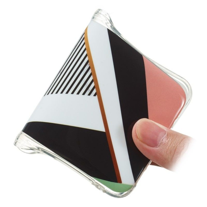 Skal Honor 8S Mobilskal Linje Geometri Marmor Effekt
