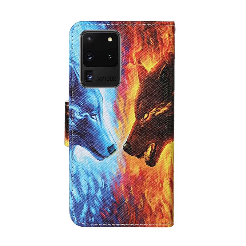Fodral för Samsung Galaxy S20 Ultra Vargkrig Med Rem