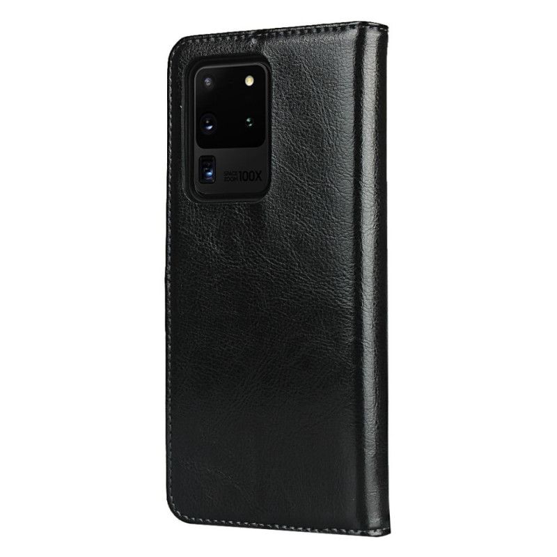 Folio-fodral Samsung Galaxy S20 Ultra Svart Äkta Läder